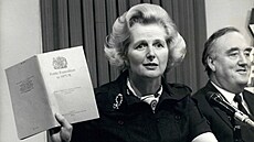 Margaret Thatcherová bhem pedvolební kampan Kozervativní strany (9. záí...