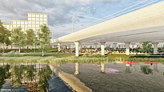 Projekt nového nádraí od nizozemských architekt myslí i na jeho okolí.