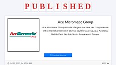 Konglomerát Ace Micromatic patí k pedchozím obtem hacker. Nezaplatili,...
