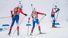 Momentka z biatlonového závodu ve védském Östersundu, kde zane biatlonová sezona 2023/2024.