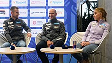 Michal Krmá, Michael Málek a Markéta Davidová na pedsezonní tiskove...
