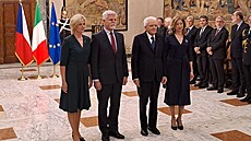 Prezident Petr Pavel s manželkou Evou (vlevo) se v Římě setkal s italským...