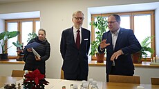 Premiér Petr Fiala a ministr zemědělství Marek Výborný na návštěvě soukromé...