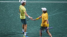 Matthew Ebden (vlevo) a Max Purcell ve �tvrtfinále Davis Cupu ve �pan�lské...