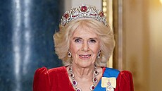 Královna Camilla na banketu v Buckinghamském paláci u p�íle�itosti náv�t�vy...
