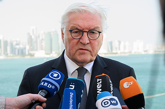 Nmecký prezident Frank-Walter Steinmeier v Kataru (29. listopadu 2023)