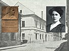 Na fotografii rodn� d�m Bo�eny Bene�ov�, vpravo jako mlad� spisovatelka, vlevo...