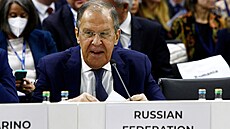 Ruský ministr zahraničí Sergej Lavrov se účastní zasedání ministrů zahraničí...