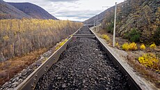 Cesta nákladního vlaku s uhlím po Bajkalsko-amurské magistrále (11. ledna 2023)