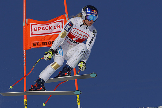 �eská ly�a�ka Ester Ledecká b�hem druhého tréninku p�ed SP ve Svatém Mo�ici.