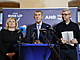 Andrej Babi, Karel Havlek a Alena Schillerov na vjezdu v Brn. (7.12.2023)