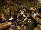 Vojáci 58. mechanizované brigády ukrajinské armády na front u msta Vuhledar v...