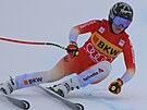 výcarka Lara Gutová-Behramiová na trati super-G ve Svatém Moici