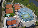 Letecký pohled na areál tenisového klubu I. LTK