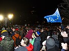 Slováci v Bratislav protestovali proti vlád Roberta Fica. (7. prosince 2023)
