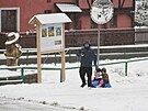 Hustá snhová peina pokryla Ústí nad Labem. (2. prosince 2023)