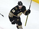 Pavel Zacha (18) z Boston Bruins se prosadil proti San Jose Sharks.