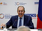 Ruský ministr zahranií Sergej Lavrov na konferenci v Severní Makedonii...