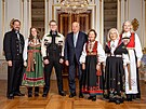 Norský korunní princ Haakon, princezna Ingrid Alexandra, Sverre Magnus, král...