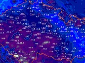 Ranní teploty v Česku. (pondělí 4. prosince 2023, 5:00)
