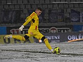 Olomoucký brankář Tomáš Digaňa v utkání proti Slovácku.