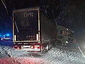 Nehoda kamionu zablokovala dálnici D1. (2. prosince 2023)