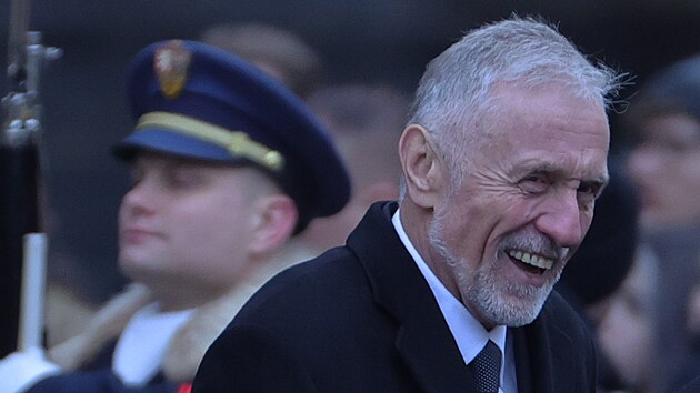 Mirek Topol�nek na poh�bu Karla Schwarzenberga.(9. prosince 2023)