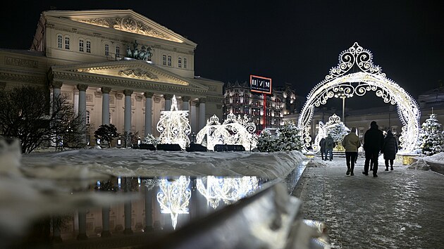 Ruskou metropoli Moskvu zasypal snh. (4. prosince 2023)