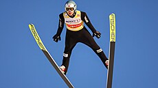 Norský sdruená Jarl Magnus Riiber bhem závod v Lillehammeru.