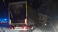 Nehoda kamionu zablokovala dálnici D1. (2. prosince 2023)