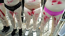 Protest p�ed budovou OSN v New Yorku. Jeho ú�astníci vy�ítají agentu�e UN...