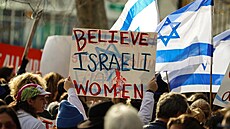 Protest p�ed budovou OSN v New Yorku. Jeho ú�astníci vy�ítají agentu�e UN...