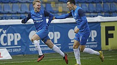Liberecký Jan �amb�rek se raduje z gólu proti Zlínu.