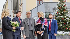 Prezidentský pár Pavlových s hejtmanem Martinem �erví�kem (ODS) na hradeckém...