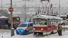 Záběry sněhové nadílky z Prahy (2. prosince 2023)