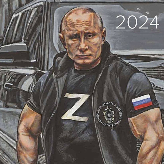 Svalnatý Vladimir Putin na titulní stran� kalendá�e pro rok 2024