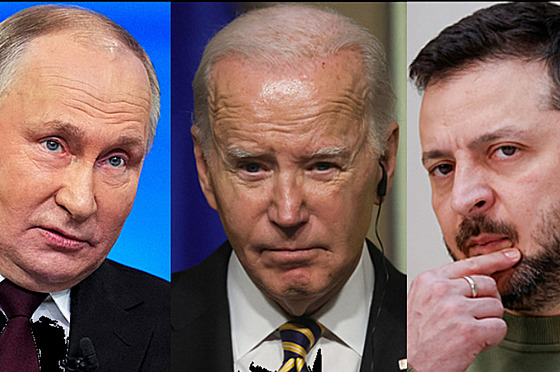 Vladimir Putin, Joe Biden, Volodymyr Zelenskyj