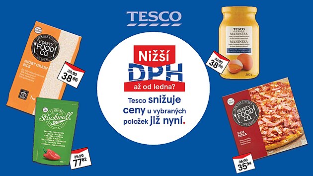 Tesco sni�uje ceny u vybran�ch polo�ek ji� nyn�. (12. prosince 2023)
