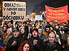 Protivládní demonstrace v Bratislav se podle médií zúastnilo a 18 tisíc...