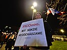 Slováci v Bratislav protestují proti vlád Roberta Fica. (12. prosince 2023)