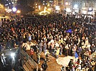 Slováci v Koicích protestují proti vlád Roberta Fica. (12. prosince 2023)