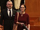 Kandidáti na ústavní soudce Zdenk Kühn a Lucie Dolanská Bányaiová dorazili na...