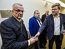 Miroslav Kalousek a Jií Pospíil ped jednáním výkonnného výboru TOP 09