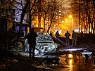 Následky ruského raketového útoku v Kyjev� (13. prosince 2023)