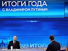 Ruský prezident Vladimir Putin na tiskové konferenci (14. prosince 2023)