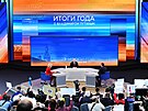 Ruský prezident Vladimir Putin na tiskové konferenci (14. prosince 2023)