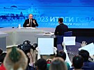 Ruský prezident Vladimir Putin bhem projevu (14. prosince 2023)