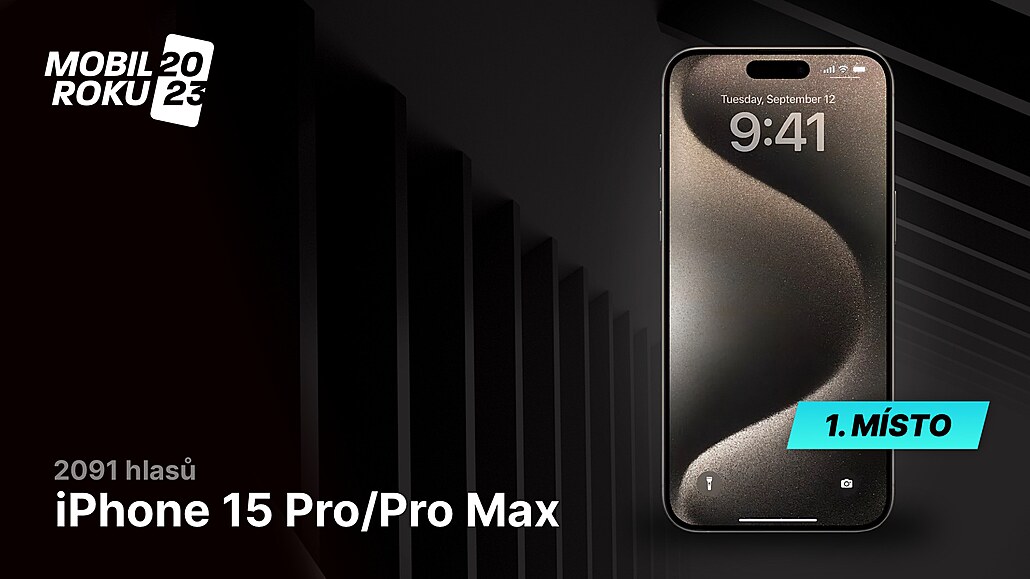 Mobil roku 2023, absolutní po�adí 1. místo: iPhone 15 Pro/Pro Max