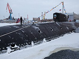 V lod�nici Sevma� ve m�st� Severodvinsk se koná slavnostní odhalení ruské...