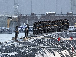 V lod�nici Sevma� ve m�st� Severodvinsk se koná slavnostní odhalení ruské...